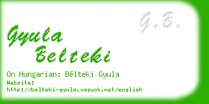 gyula belteki business card